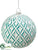 Ball Ornament - Green White - Pack of 6