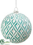 Silk Plants Direct Ball Ornament - Green White - Pack of 6