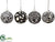 Ball Ornament - Black White - Pack of 1