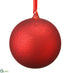 Silk Plants Direct Mercury Glass Ball Ornament - Red - Pack of 6