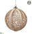 Lace Glass Ball Ornament - Gold Beige - Pack of 1