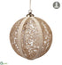 Silk Plants Direct Lace Glass Ball Ornament - Gold Beige - Pack of 1