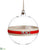 Peace Glass Ball Ornament - Red Clear - Pack of 1