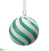 Silk Plants Direct Swirl Glass Ball Ornament - Seafoam White - Pack of 4