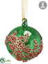 Silk Plants Direct Glass Laced Ball Ornament - Gold Green - Pack of 6