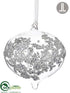 Silk Plants Direct Glass Laced Onion Ornament - Silver Clear - Pack of 6