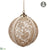 Lace Glass Ball Ornament - Gold Beige - Pack of 1