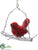 Bird Ornament - Red - Pack of 6