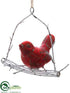 Silk Plants Direct Bird Ornament - Red - Pack of 6