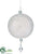 Glass Ball Ornament - White Silver - Pack of 6