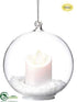 Silk Plants Direct Glass Ball Ornament - White Clear - Pack of 6