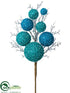 Silk Plants Direct Ball, Twig Pick - Blue Two Tone - Pack of 6