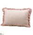 Silk Plants Direct Stripe Pillow With Tassel Fringe - Red Beige - Pack of 2