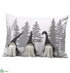 Silk Plants Direct Applique Gnome Pillow - White Gray - Pack of 4