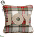 Silk Plants Direct Joy Plaid Pillow - Green Red - Pack of 2