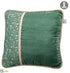 Silk Plants Direct Velvet, Lace Pillow - Green Beige - Pack of 2