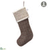 Silk Plants Direct Plaid, Knitted Stocking - Brown Gray - Pack of 6