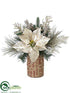 Silk Plants Direct Holiday Arrangement - Green - Pack of 4