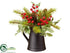 Silk Plants Direct Berry, Pine Cone, Pine - Green Red - Pack of 2