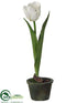 Silk Plants Direct Tulip - White - Pack of 4