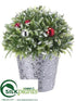 Silk Plants Direct Rosemary, Berry Ball - Silver Red - Pack of 6