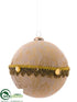 Silk Plants Direct Tassel Ball Ornament - Gold Beige - Pack of 6