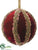 Pearl Tassel Ball Ornament - Burgundy Gold - Pack of 12