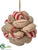 Bean Bag Ball Ornament - Red Beige - Pack of 6