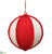 Felt Ball Ornament - Red Ivory - Pack of 2