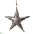 Star Ornament - Silver Antique - Pack of 4