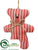 Bear Ornament - Red White - Pack of 2