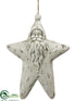 Silk Plants Direct Star Santa Ornament - Beige Antique - Pack of 1