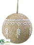 Silk Plants Direct Ball Ornament - Natural White - Pack of 12