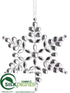 Silk Plants Direct Snowflake Ornament - Clear White - Pack of 12