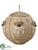 Burlap Lace Owl Ball Ornament - Natural White - Pack of 2