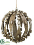 Silk Plants Direct Pearl Ball Ornament - Antique Pearl - Pack of 2