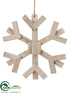 Silk Plants Direct Snowflake Ornament - Natural - Pack of 2