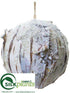 Silk Plants Direct Ball Ornament - Beige Snow - Pack of 12