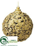 Silk Plants Direct Ball Ornament - Gold - Pack of 6