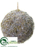 Silk Plants Direct Ball Ornament - Green Snow - Pack of 6