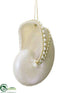 Silk Plants Direct Shell Ornament - Pearl - Pack of 8