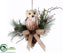 Silk Plants Direct Owl, Pine Cone Ornament - White Brown - Pack of 6