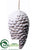 Pine Cone Ornament - White Brown - Pack of 12