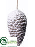 Silk Plants Direct Pine Cone Ornament - White Brown - Pack of 12