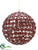 Rhinestone Flower Ball Ornament - Burgundy - Pack of 8