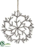 Silk Plants Direct Snowflake Ornament - Brown Ice - Pack of 8