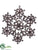 Snowflake Ornament - Silver Antique - Pack of 4