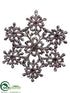 Silk Plants Direct Snowflake Ornament - Silver Antique - Pack of 4