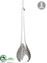 Silk Plants Direct Glass Teardrop Ornament - Clear Silver - Pack of 6