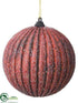 Silk Plants Direct Ball Ornament - Red - Pack of 12